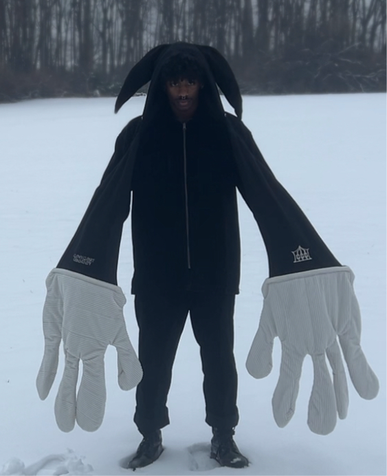 Hand held hooded scarf