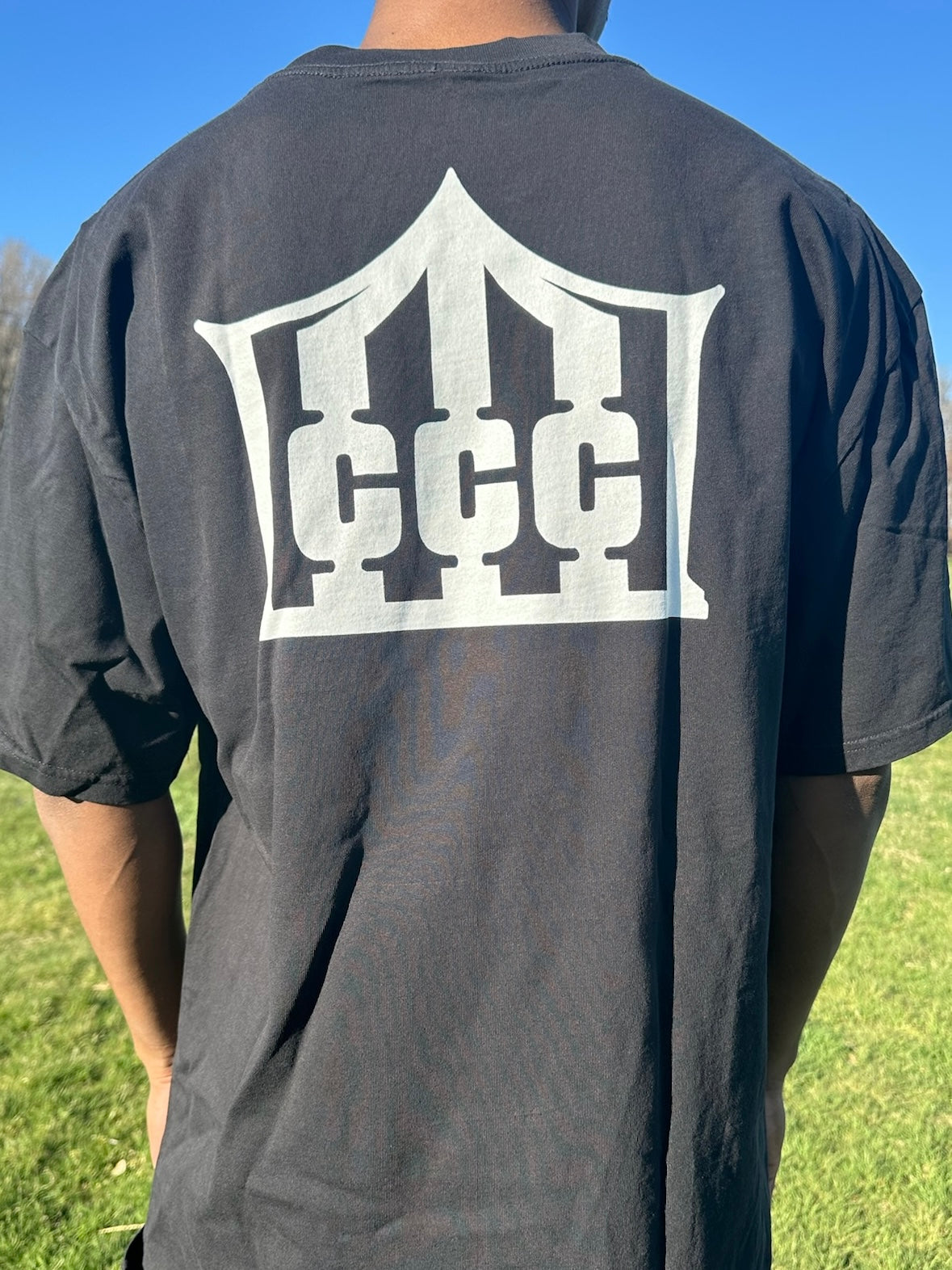 CCC Black Oversized faded Emblem Tee