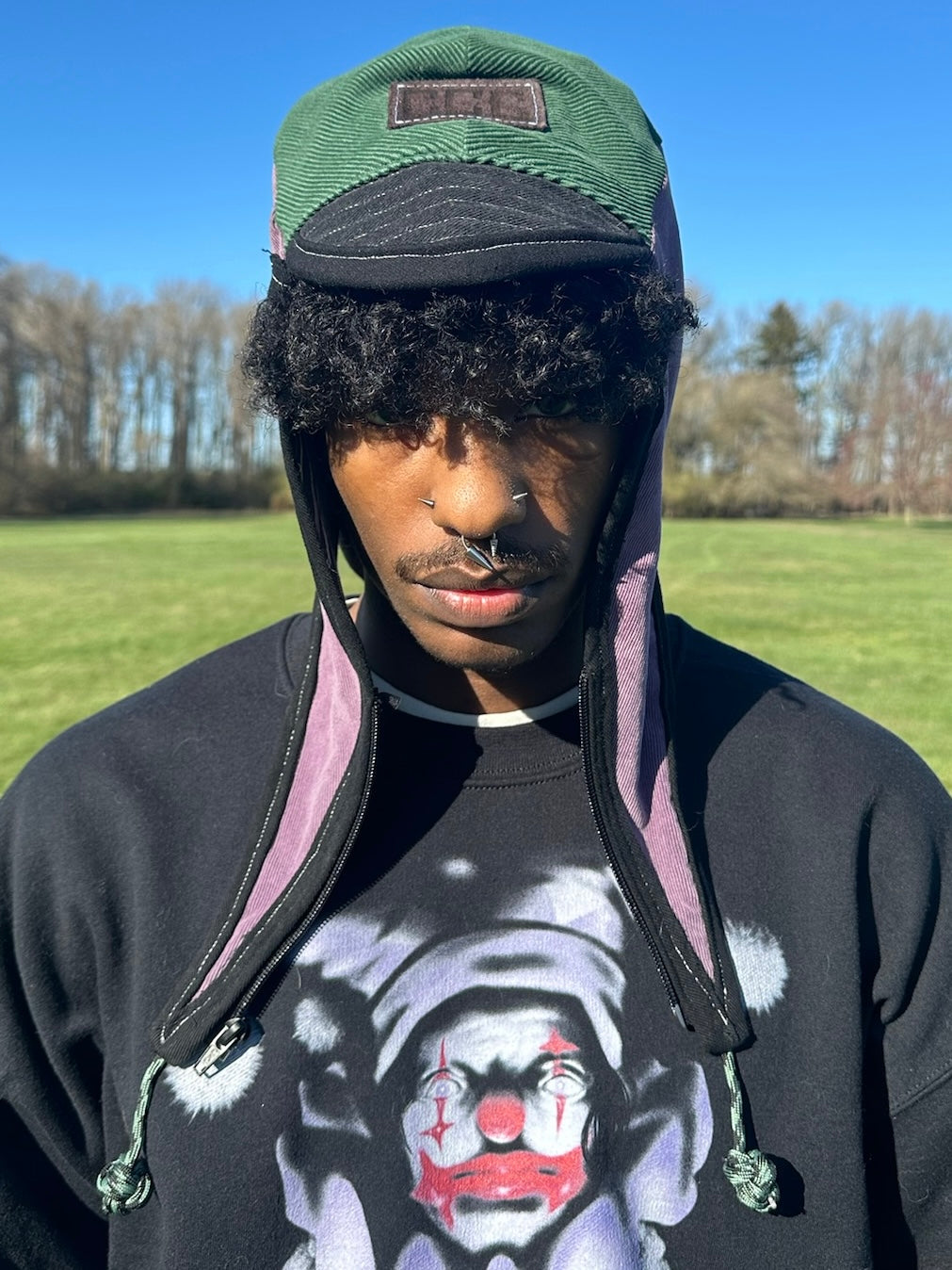 Two-tone Corduroy Jester Cap