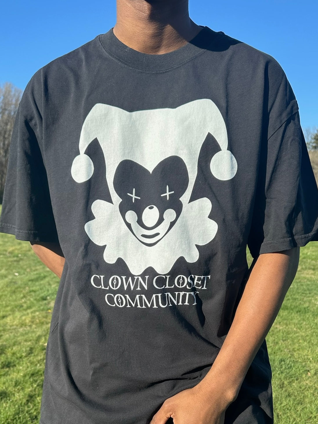 CCC Black Oversized faded Emblem Tee