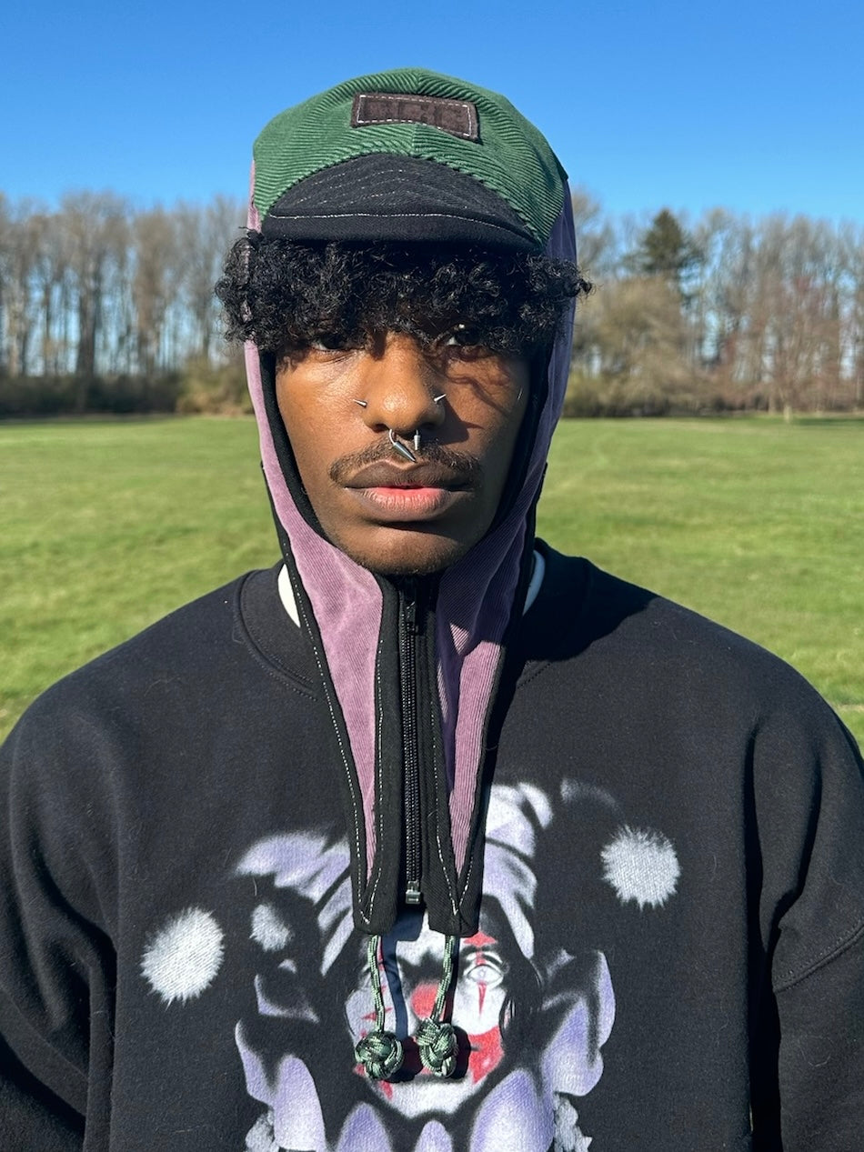 Two-tone Corduroy Jester Cap