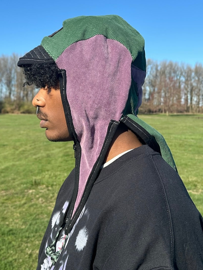 Two-tone Corduroy Jester Cap